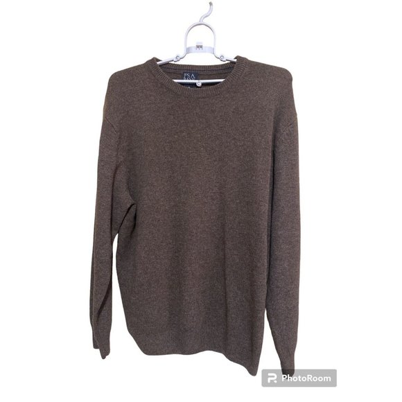 Jos A Bank Executive Collection Sweater Men Size XL Brown Lambs Wool Pullover - Picture 1 of 7